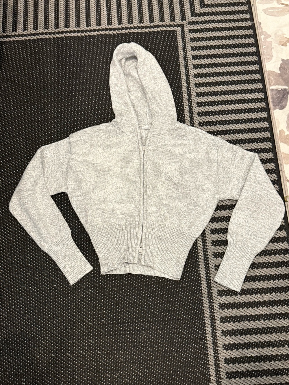 Garage Light Gray Knit Zip Hoodie